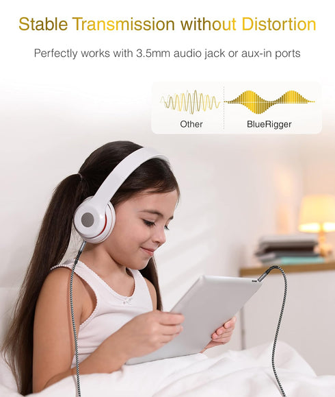BlueRigger 3.5mm Stereo Audio Cable (15FT, 24K Gold Plated Jack, Male to Male, Hi-Fi Sound) Aux Cord for Headphones,