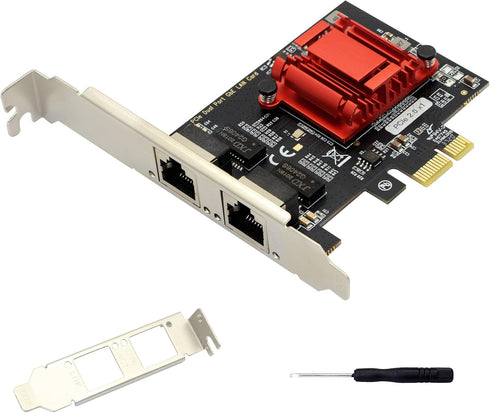 Dual Port Gigabit Ethernet Converged PCI-E x1 Card, 2X RJ45 Gigabit Network Interface Controller Adapter