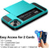 Vofolen Case for iPhone 15 with Card Holder, Dual Layer Shockproof Wallet Phone Case with Hidden Card Slot, Slim Hard