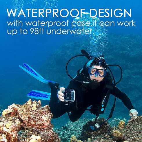 VVHOOY Waterproof Case for AKASO EK7000 EK5000/REMALI CaptureCam/Apexcam Action Camera Underwater Housing