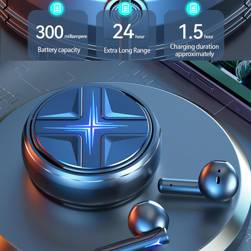 Bluetooth Headphones Wireless Earbuds, 40H Playtime HiFi Stereo Sound Earphones with Charging Case, IPX6 Waterproof