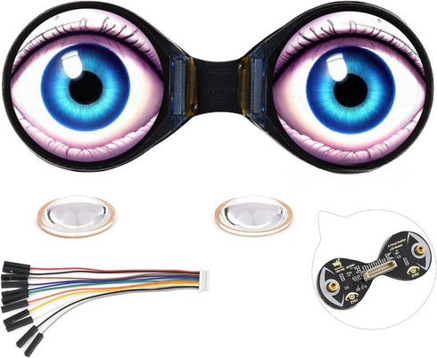 Wonrabai 0.71inch Double Eye Round LCD Display Module, 160160 Resolution, 65K Colors, IPS