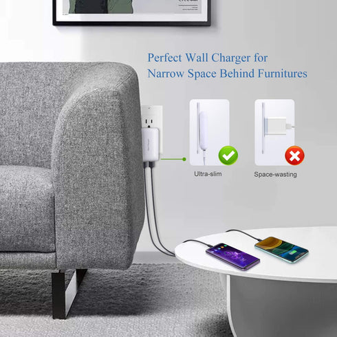 Excgood 16 15 14 Max/13/12/11/Xr/Xs/X, A03s/A13/A12/S22/S21/S20/10/9/8, 2-Pack, Flat USB Wall Charger - Slim USB Plug