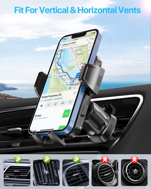 Miracase Universal Car Phone Holder Mount for Air Vent, Sturdy Hands-Free Mount for iPhone, Samsung, All Smartphones