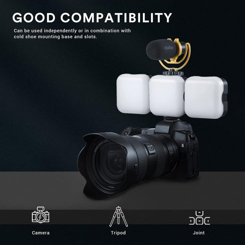 GODOX LED6Bi LED Video Light, Rechargeable Bi-Color Temperature Mini Fill-in Light, Dimmable Support Magnetic Adsorption