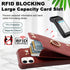 iPhone 11 Wallet Case with Credit Card Holder, Leather Shockproof Cover with 360° Rotation Ring Stand - Burgundy