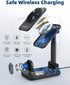 3 in 1 Foldable Wireless Charging Station for Apple Products, Adjustable Phone Charger Stand, Travel Dock for