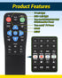 FurnyQuaint 4-in-1 Set 2-Device Big Button TV Remote Waterproof Control Remoto Universal for Seniors with Learning