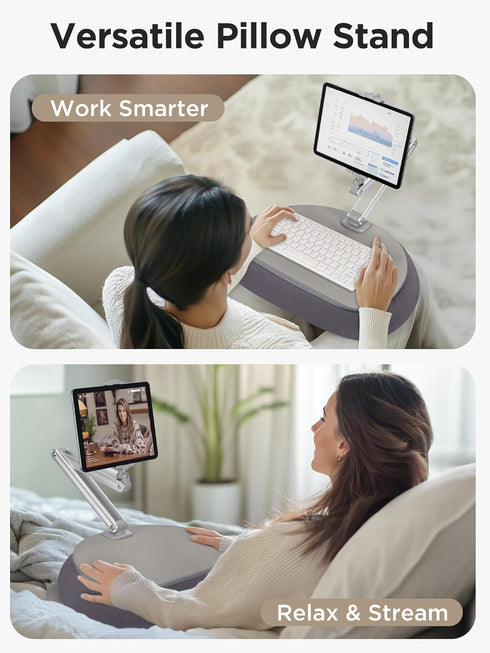 InnoGear 360 6" 13" Tablet Pillow Stand for Lap, Adjustable Hands-Free Holder Mount for Bed Sofa Reading Compatible