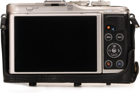 MegaGear Ever Ready Leather Camera Case Compatible with Olympus Pen E-PL10, E-PL9 (14-42mm)