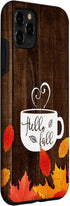Hello Fall Coffee Mug - Autumn Leaves Happy Fall Feeling Case for iPhone 11 Pro Max