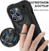 MARKILL iPhone 15 Pro Max Case, Heavy-Duty Military Grade Shockproof Cover with Double Ring Stand (Black)