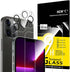NEW'C iPhone 13 Pro Screen Protector 4 Pack + 2 Pack Camera Lens Protector, Case Friendly Tempered Glass Film.