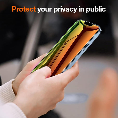 Fotbor Privacy Screen Protector for iPhone 13 Pro Max, 2 Pack Colorful Gradient Anti-Spy Anti-Blue Light Eye Protection