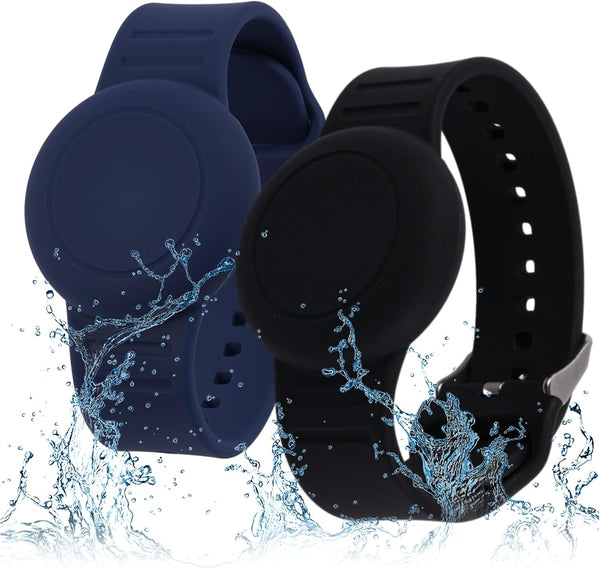 Waterproof Air Tag Bracelet for Kids, 2 Pack Soft Silicone Holder, GPS Tracker Compatible with Apple AirTag