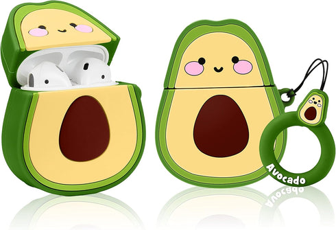 Coralogo Cute Compatible Airpods 1/2 Case, Cartoon Character Silicone Fruit Design Cover for Kids Teens