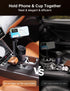 2-in-1 Cup Holder Phone Holder for Car, Adjustable Sturdy Fit for 4-7 inches Phones, Bottle Friendly