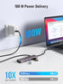 Lemorele 7 1 4K 3.0, 3*USB 2.0, 100W USB C Docking Station for Laptop, in USB C Hub with Dual HDMI, USB PD Suitable