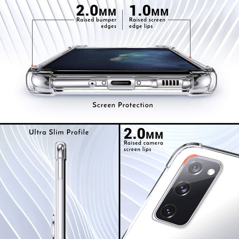 Shields Up for Samsung Galaxy S20 Case, Minimalist Wallet Case with Card Holder and Ring Kickstand, Clear
