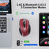 TECKNET Wireless Mouse (BT5.0/3.0 & 2.4G), Rechargeable 4800 DPI Silent Mouse, 8 Buttons Bluetooth Mouse, USB A - Red