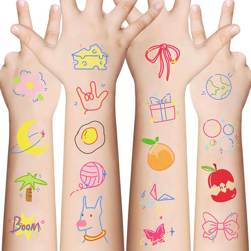 Luziwiox 10 teenagers Temporary Tattoos Sticker for Kids Designs | Waterproof Temporary Tattoos