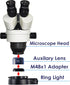 Microscope LED Ring Light Illuminator, 144 LED Bubbles for Lab Monocular Binocular Trinocular Stereo Microscope