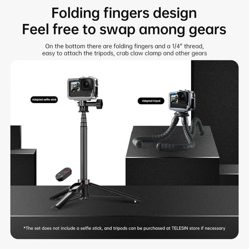 TELESIN Aluminum Protective Case for GoPro Hero 12 11 10 9 Black, Fits ND CPL Lens Filter with Cold Shoe