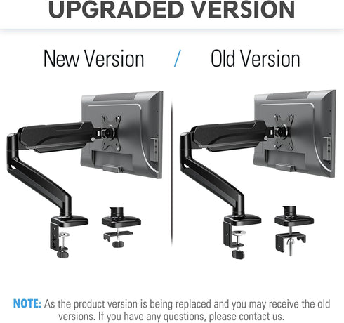 MOUNTUP Single Monitor Desk Mount, Adjustable Gas Spring Arm for Max 32 Inch Screen, VESA Mount Bracket, Black
