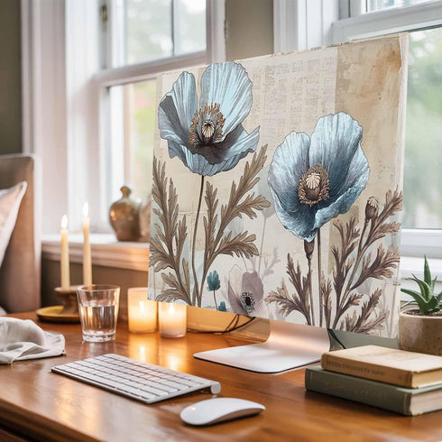 Singingin 65 Inch, Blue Broccoli TV Dust Cover Rustic Farmhouse Floral Retro Brown Plant Computer Monitor Cover