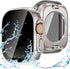 Goton 2 in 1 Privacy Waterproof Case for Apple Watch Ultra/Ultra 2, Screen Protector 49mm, Anti Spy Glass + Back Bumper