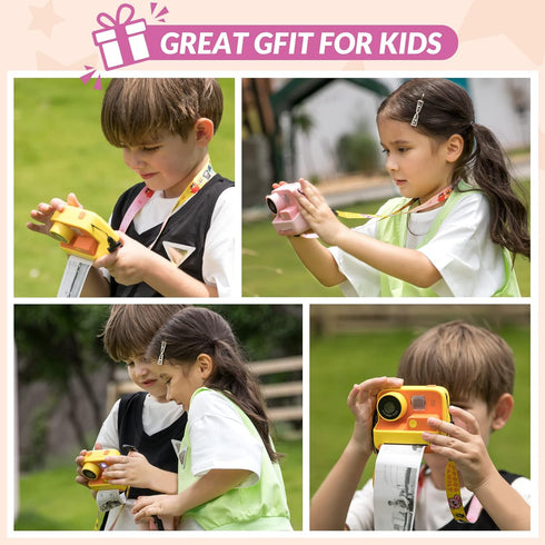 Mafiti Kids Camera Instant Print, 48MP Digital Selfie 1080P Video Camera with 32G TF Card for Girls Boys
