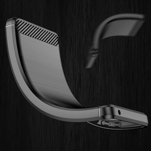 Shockproof Carbon Fiber Sheath Phone Case for OnePlus 10 Pro 5G, Soft TPU, Black
