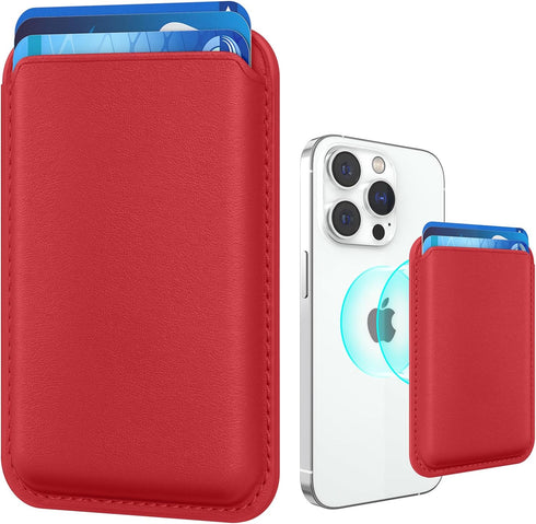 Stronger Magnetic Cell Phone Card Holder for iPhone 15 Series, RFID Leather Wallet for iPhone 14/13/12 Pro/Promax
