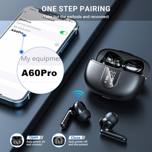 Wireless Earbuds 2024 with HiFi Stereo, 4 ENC Noise Cancelling Mic, 42H Playtime, Bluetooth 5.3 Sport Earphones for