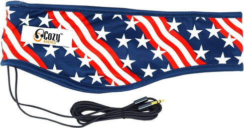 CozyPhones USA Patriot Sleep Headphones - Ultra Thin Over Ear Wired for Side Sleepers, Meditation, Running, and More.