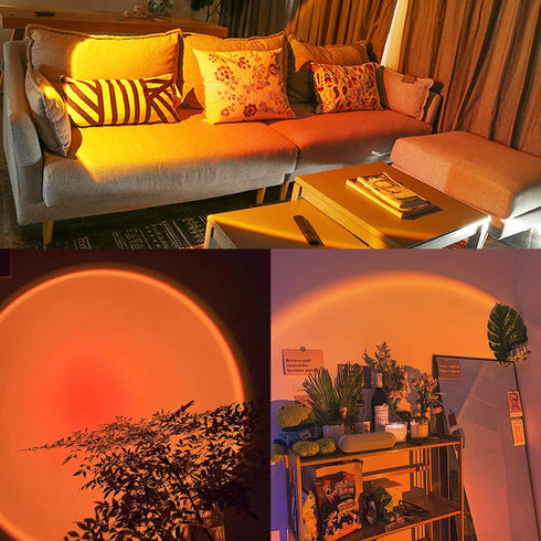 Sunset 360 Full-Color2000mAh Projection Lamp, RGB Video Light, LED Camera Light Rechargable, Magnet Adsorption, Night