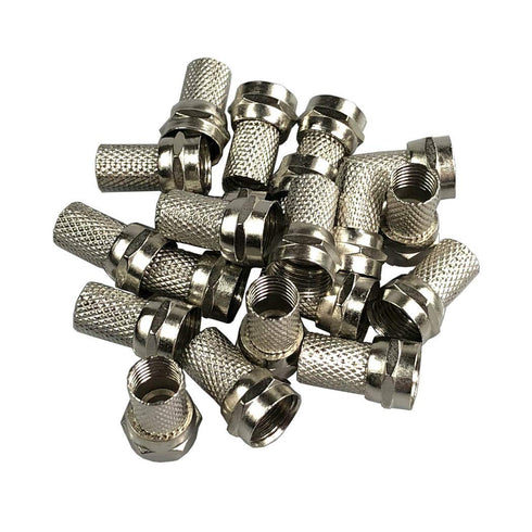 RG6 F Type Twist-On Screw Coaxial Cable Connector Adapter Plug (20 Pack)