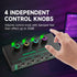 4 Channels Headphone Amplifier with 1/4" and 1/8" TRS Jack Input for DJ Mixer, Headphone Splitter