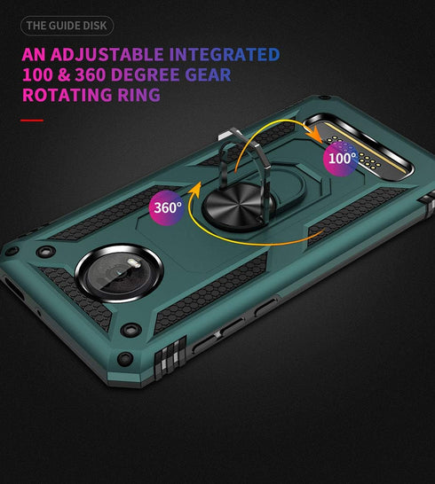 Moto Z4 Case - Military Grade Shock-Absorption Bumper Cover with Anti-Scratch Protection, Teal Ring Mount