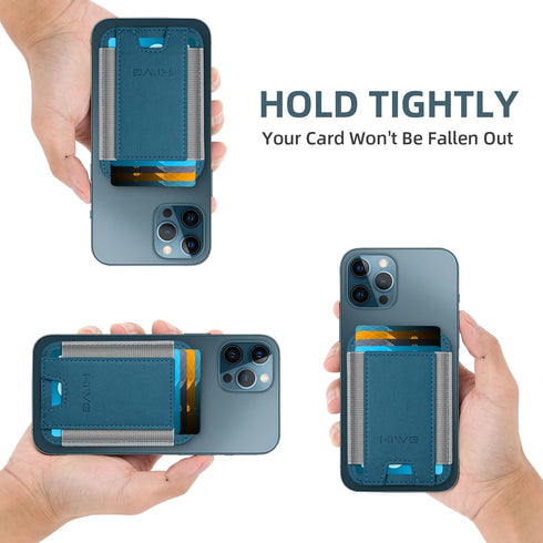 HiWe for MagSafe Wallet, Magnetic Card Holder for iPhone 15/14/13/12 Series, Slim Leather Wallet, RFID Blocking