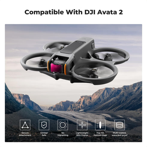 K&F Concept ND/PL Filter Set for DJI Avata 2, 4 Pack ND8/PL ND16/PL ND32/PL ND64/PL Drone Accessories