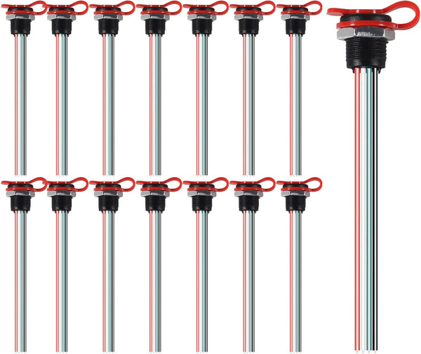 15PCS USB-C Charging Connector, Type-C Female Chassis 4 Pin Socket Waterproof Pigtail Cable Extension Power Cable 3A