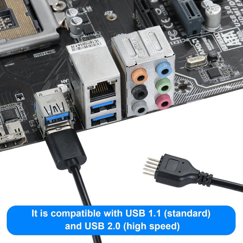 USB 2.0 9-PIN to USB A Header Cable, Motherboard Extension Adapter for USB Device