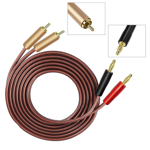MEIRIYFA 2RCA to 2 Banana Plugs Speaker Wire, Dual Banana Plug to RCA Male, 2M