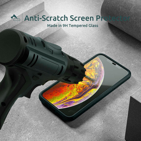 UBUNU for iPhone 12 Pro Max Case with Screen Protector, 360 Full Body Protection Dual Layer Clear Cover, Green