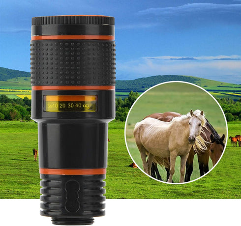 Telescopic Phone Objectif, Clip On Lens Zoom, 12X Telephoto Lens Kit for Mobile Phone and Tablet