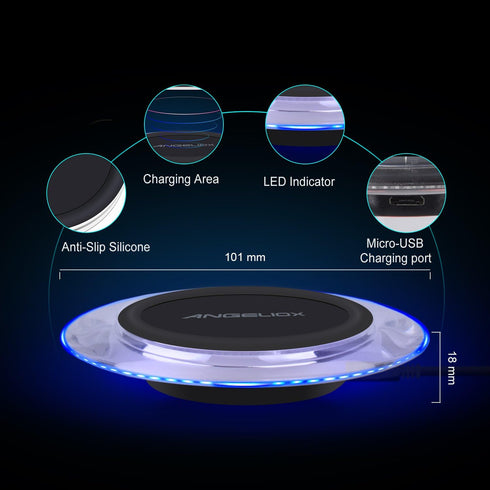 10W Fast Wireless Charger Pad Compatible with Samsung Galaxy S9/S9+/Note 8/S8/S8 Plus, iPhone Xs Max/XR/XS