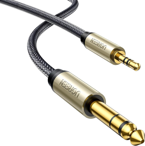 UGREEN 6.6FT 1/8 to 1/4 Stereo Cable 3.5mm TRS to 6.35mm Audio Cable for Guitar, Laptop, Home Theater