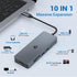 HOPDAY 10 1 4K 100W,USB 3.0 5Gbps,SD/TF USB C Hub - in Multiport USB C Adapter with HDMI, USB C Docking Station, PD
