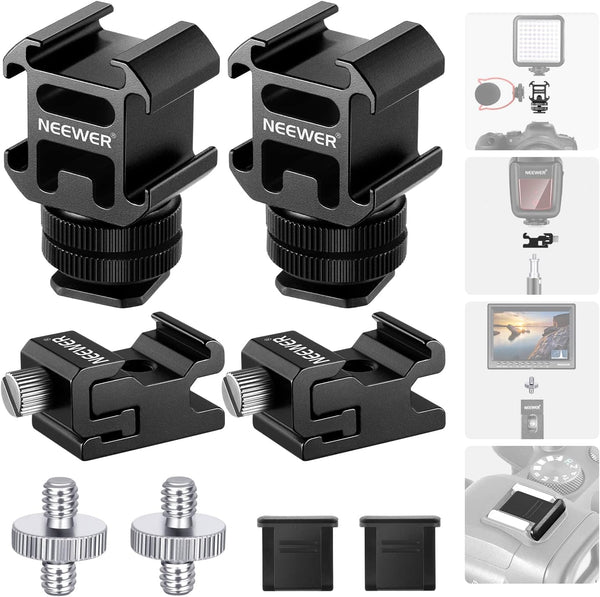 NEEWER 8 PCs Hot Shoe Mount Adapter Kit for DSLR Camera, LED Light, Microphone, Light Stand